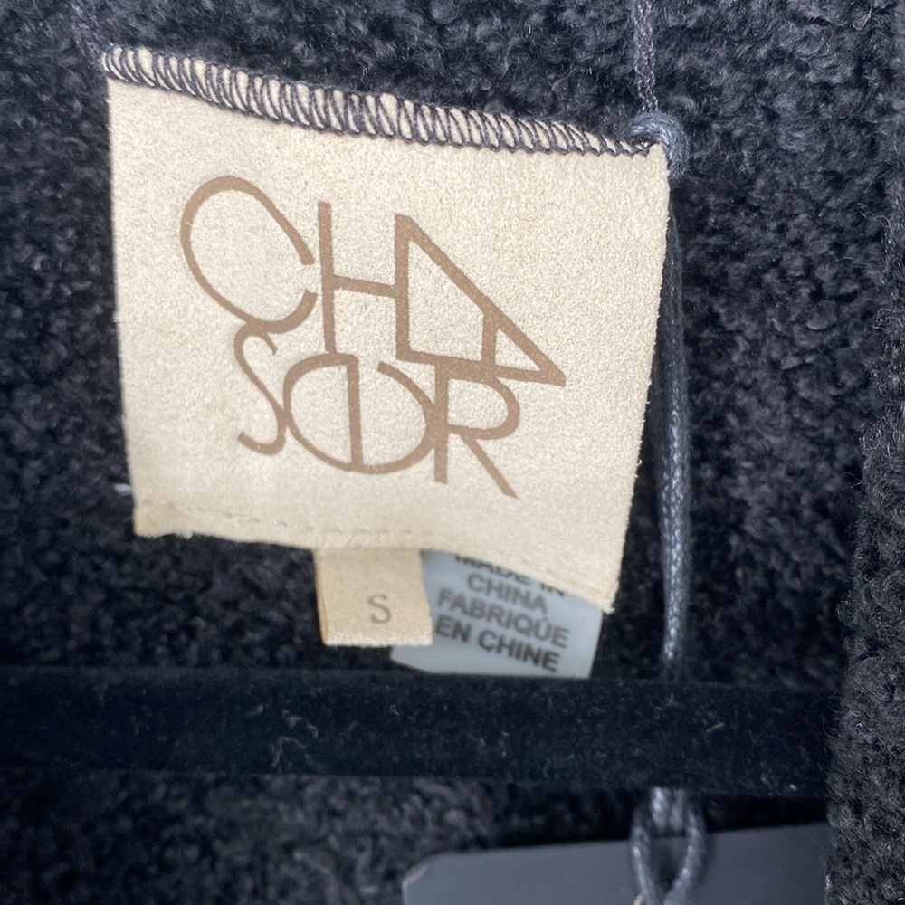 Chaser Faux Suede Shearling Reversible Waterfall Neck Jacket NWT Size Small - Picture 8 of 9